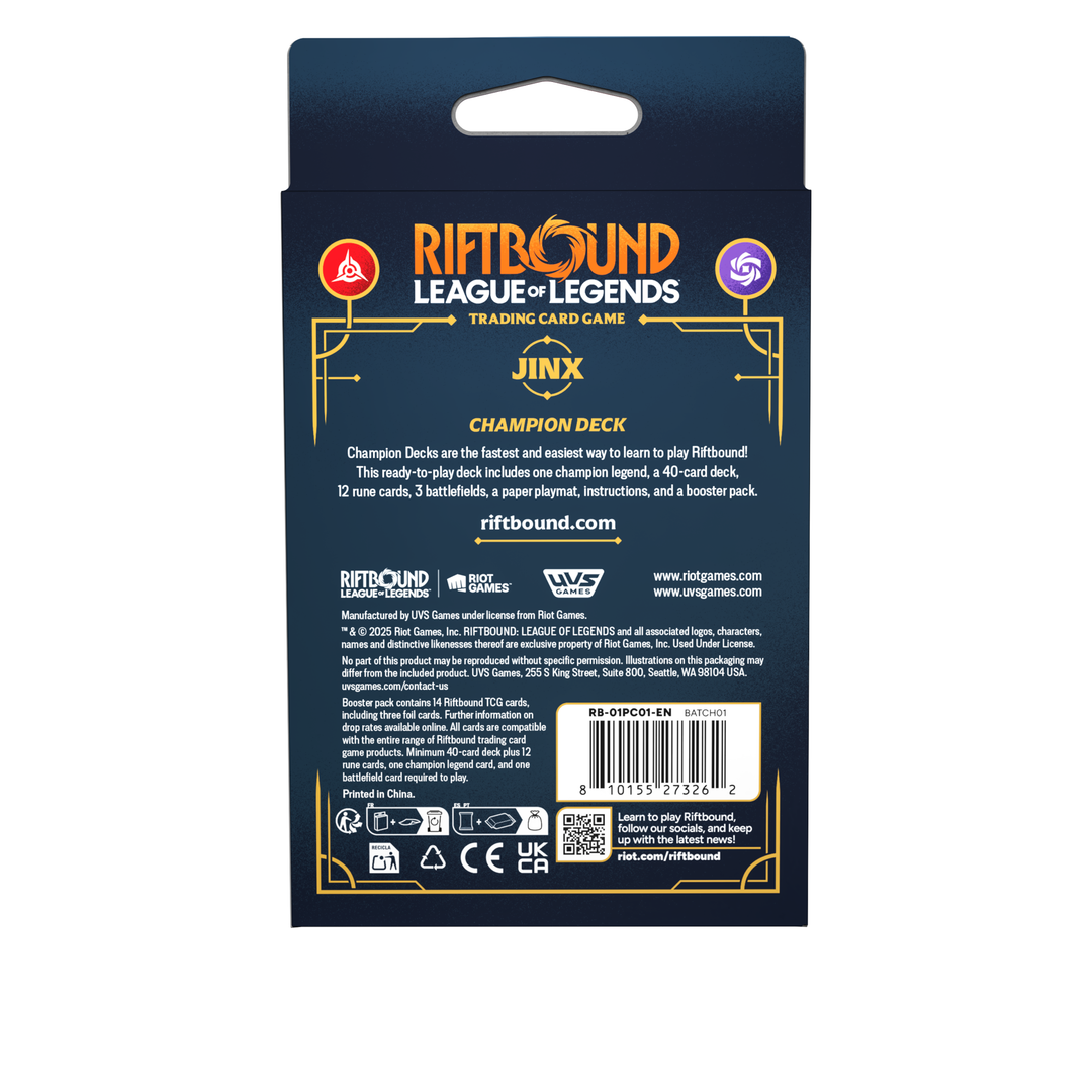 Riftbound: League of Legends TCG - Origins Deck de Champion  : Jinx - EN